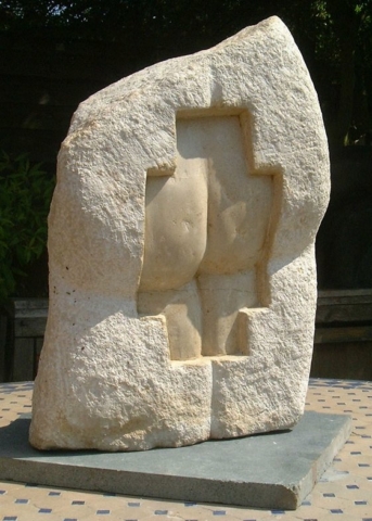 Title: Hot Cross Bum Material: Limestone Size: 40 x 27 x 11 (cm) Price £500